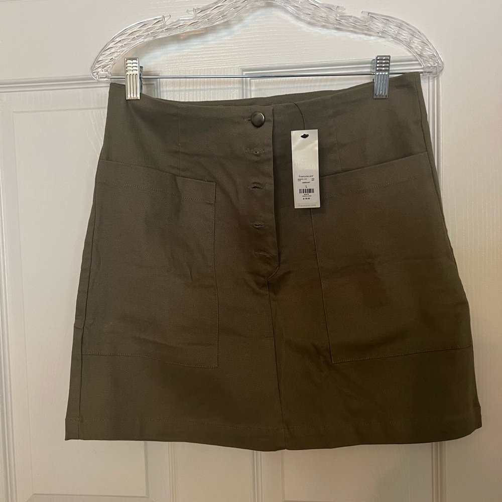 Army green skirt